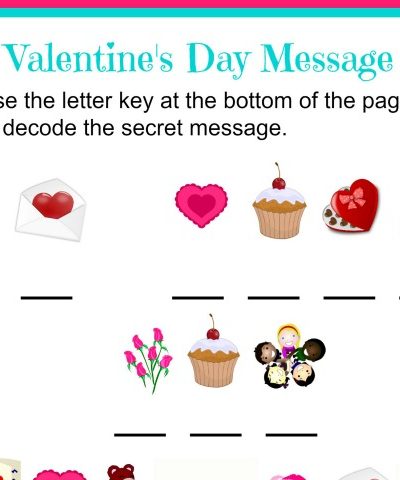 Valentine’s Day Secret Message Worksheet