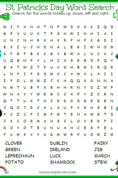 St Patrick’s Day Wordsearch