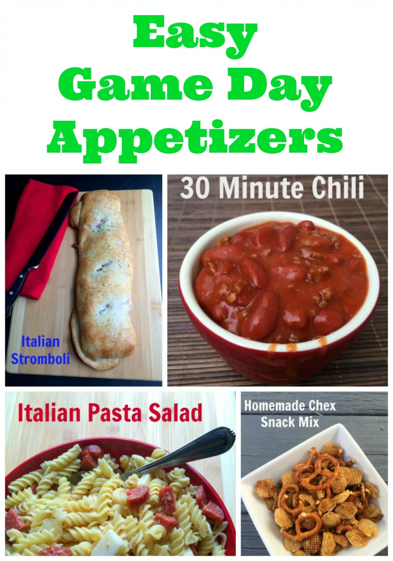 Appetizer Recipes Easy--Easy Game Day Appetizers that won't have you spending all day in the kitchen! Whip these up before the guests arrive and you will be able to sit back and enjoy the game!