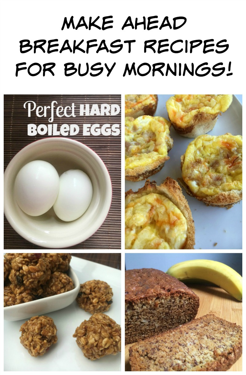 Make Ahead Breakfast Recipes for Busy Mornings--mornings don't have to be stressful! Plan ahead with these easy Make Ahead Breakfast Recipes, perfect for busy school days!
