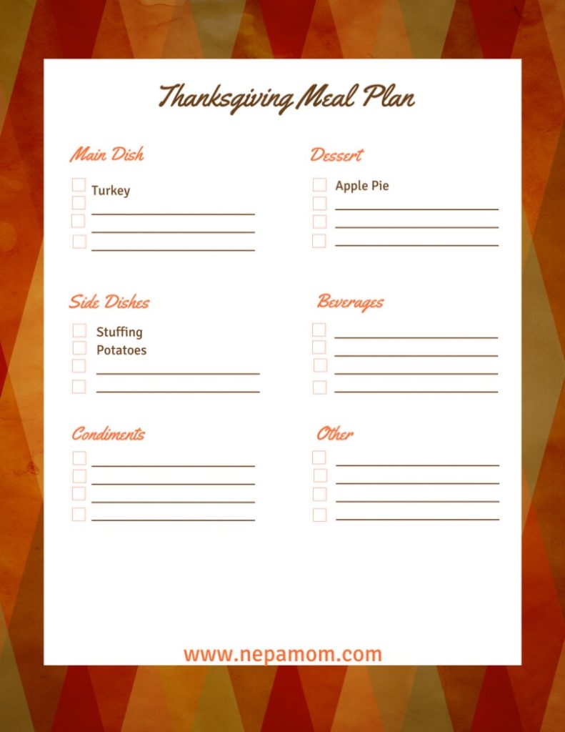 Thanksgiving Dinner List Template from goodfoodandfamilyfun.com