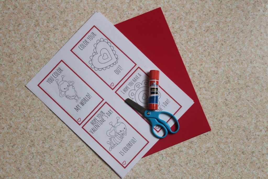 Printable Valentine's Day Cards for Kids on table