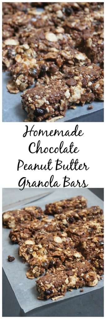 These Homemade Chocolate Peanut Butter Granola Bars are super simple to make and taste great! Your whole family will love this yummy snack any time of day!