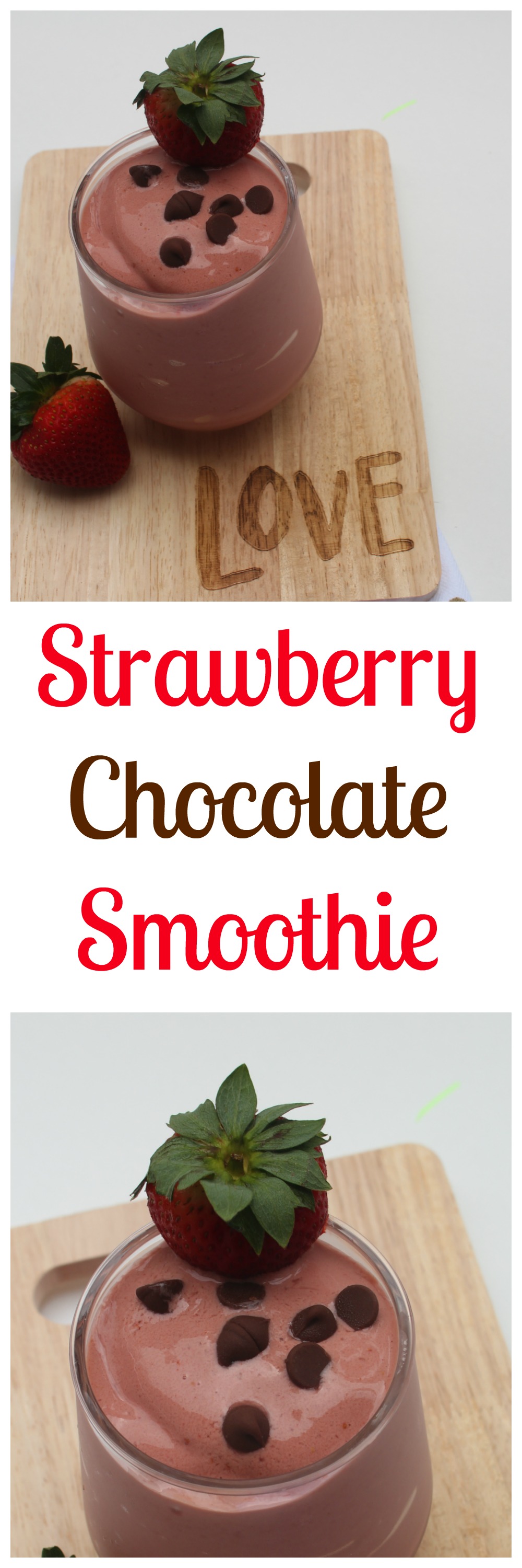 Strawberry Smoothie Recipes--These Strawberry Chocolate Smoothies are the perfect sweet and healthy treat on a hot summer day!