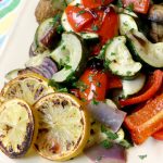 Oven Roasted Vegetables with Garlic Lemon Sauce